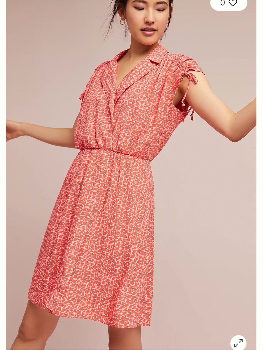 Anthropologie Maeve  Carlotta Ruched Shirtdress